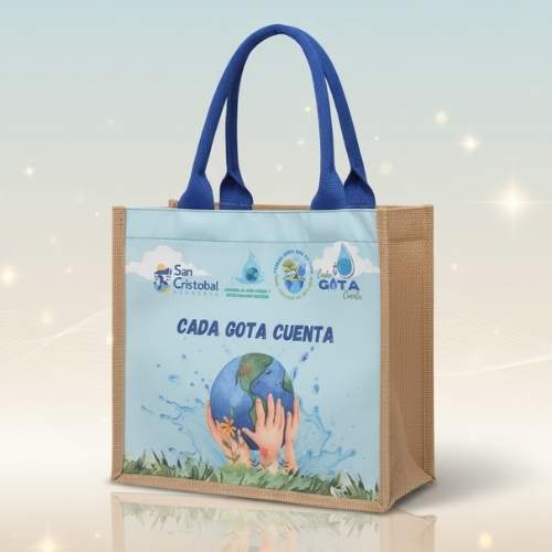 Bolso de yute con impresión personalizada full color