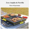 Parrilla portátil para picnic con doble bandeja