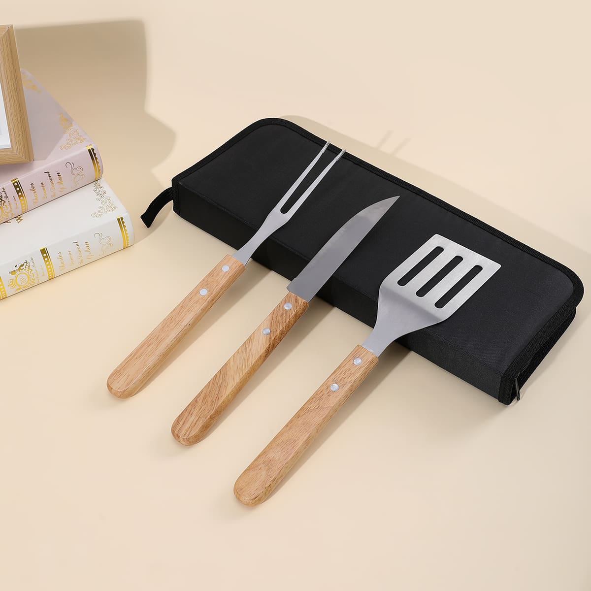 Set BBQ portátil 5 piezas con estuche