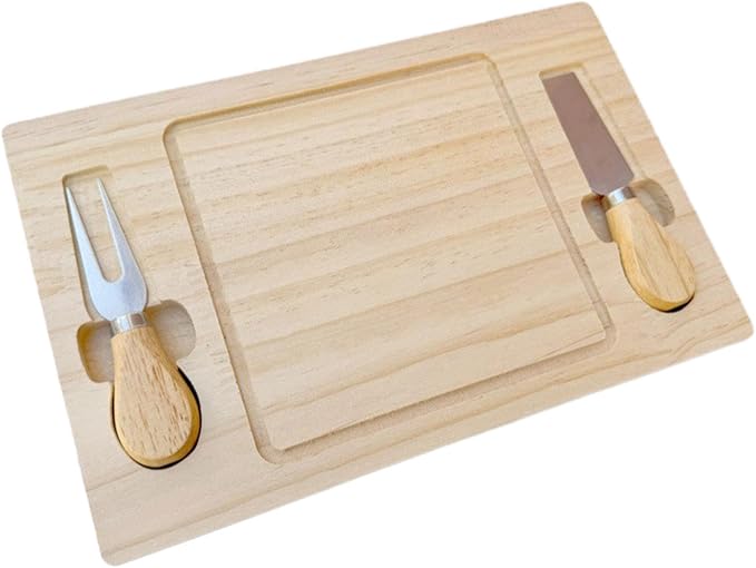 Tabla para quesos con cuchillos de acero inoxidable