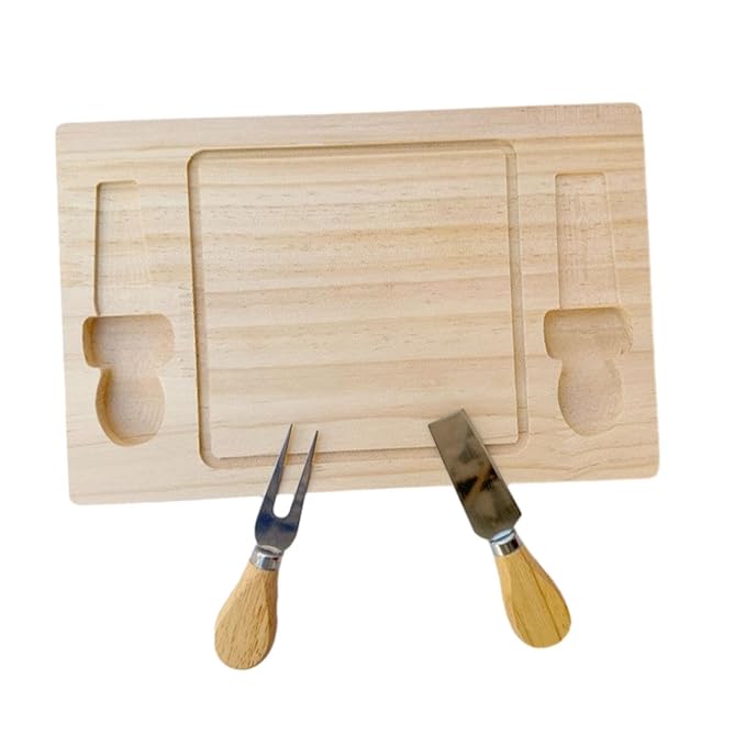 Tabla para quesos con cuchillos de acero inoxidable