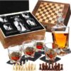 Set Whisky Premium con Ajedrez en Caja de Madera