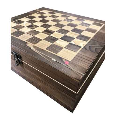 Set Whisky Premium con Ajedrez en Caja de Madera