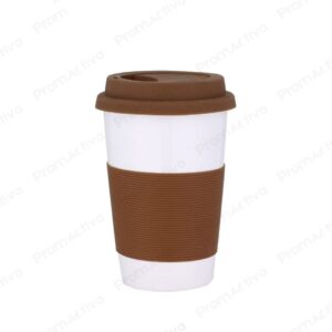 Jarro Reutilizable 14oz con Tapa y Banda de Silicón