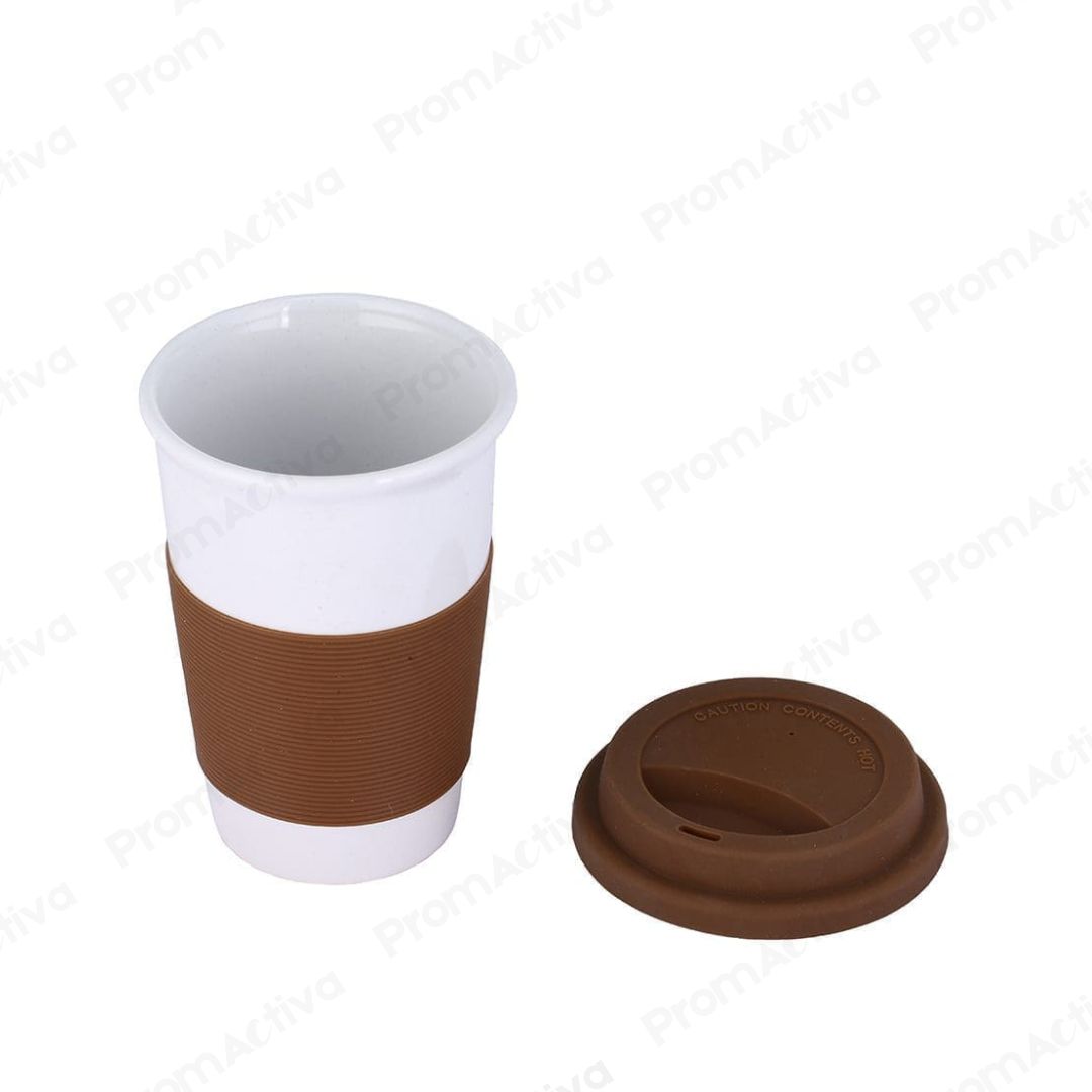 Jarro Reutilizable 14oz con Tapa y Banda de Silicón