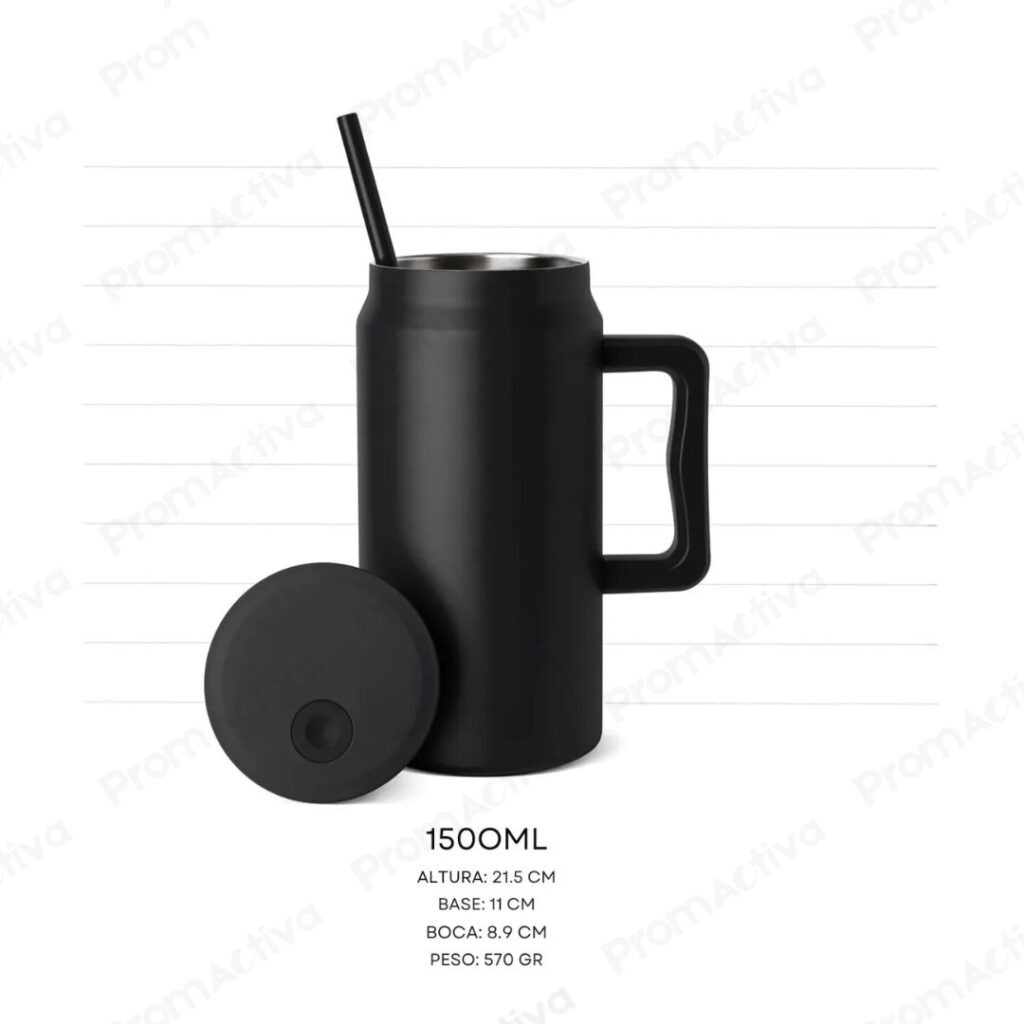 Termo 1500ml con Asa y Sorbete de Acero Inoxidable