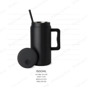 Termo 1500ml con Asa y Sorbete de Acero Inoxidable