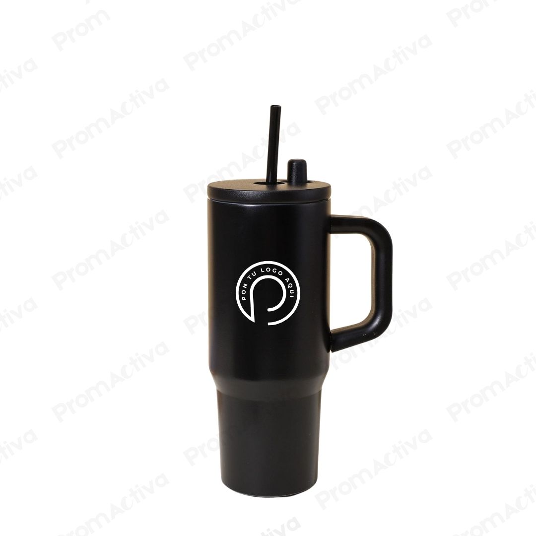 Termo 750ml con Asa y Sorbete de Acero Inoxidable