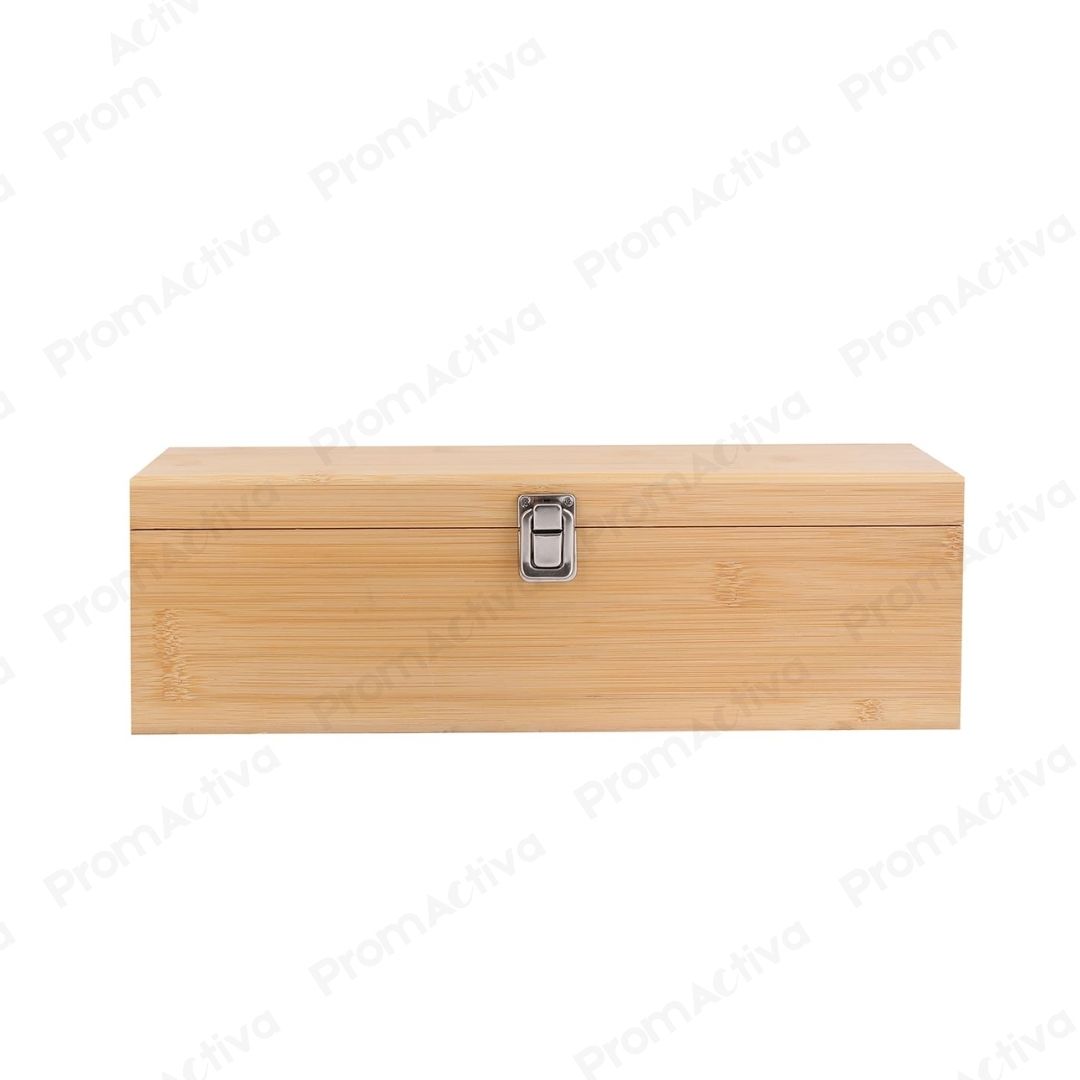 Caja de vino en bamboo con accesorios premium