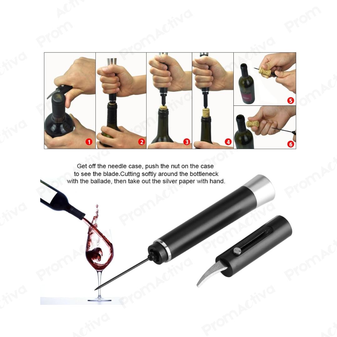 Sacacorchos por presión de aire con cortador