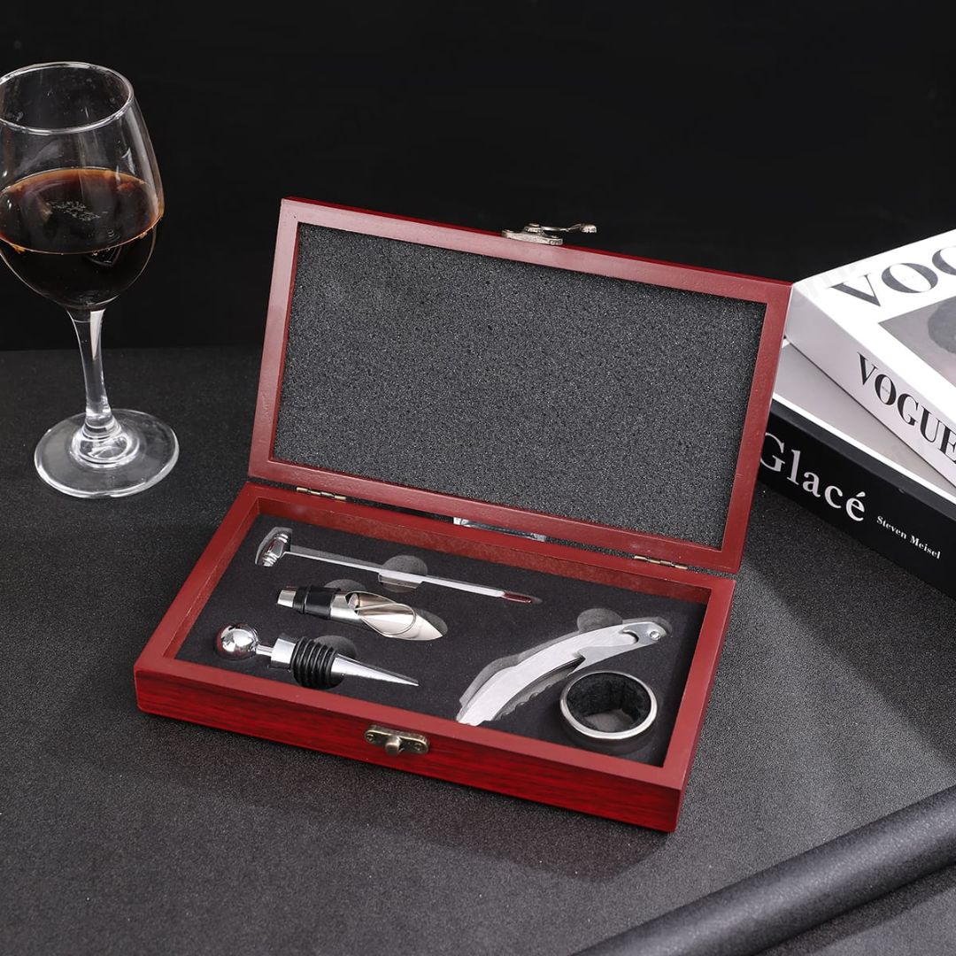 Set Sommelier 6 piezas con estuche de madera