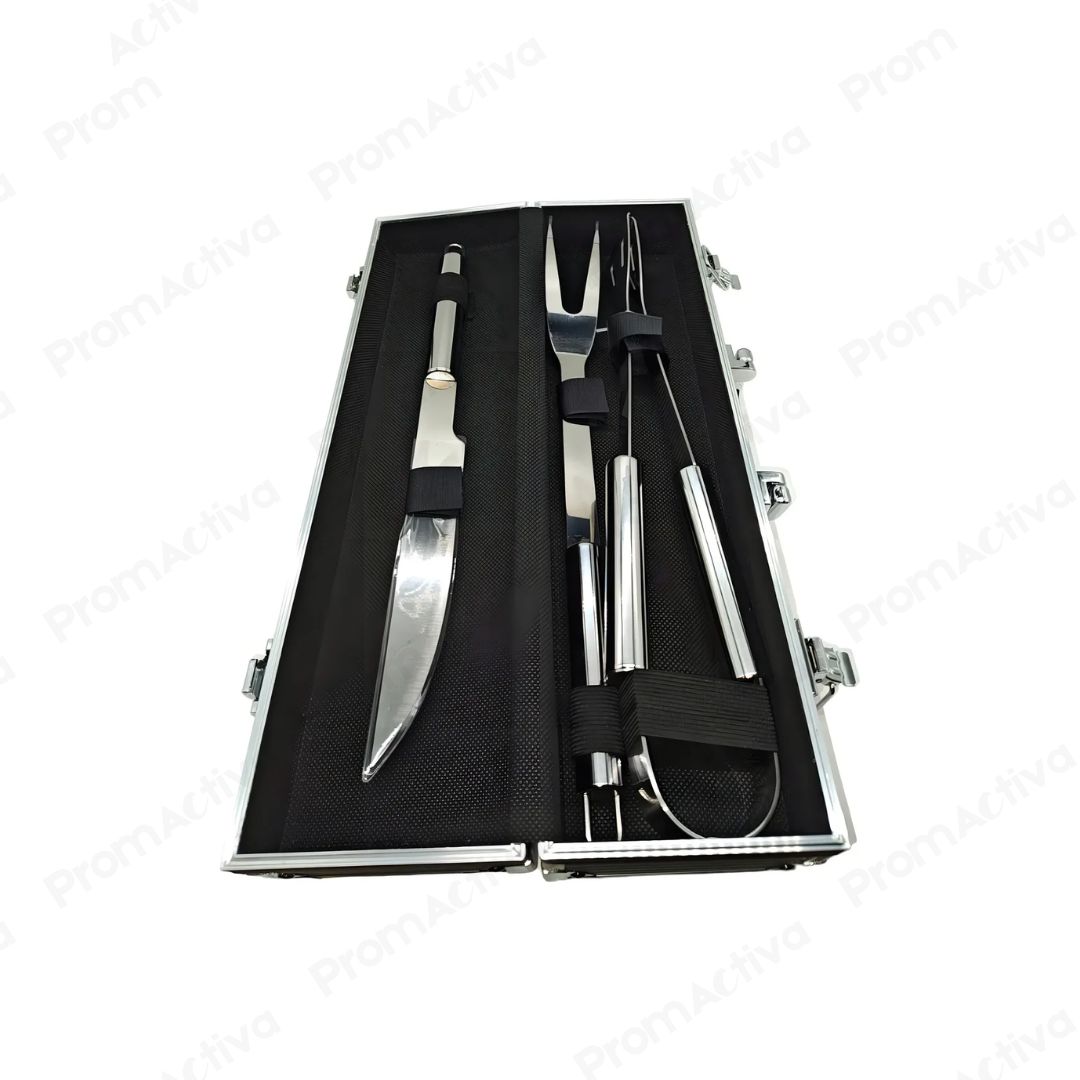 Set parrillero en estuche de aluminio premium