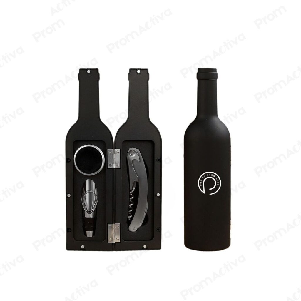 Set abridor y tapón de vino en acero inoxidable
