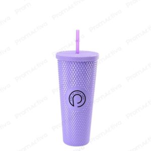 Vaso plástico texturizado 710 ml con sorbete para regalos